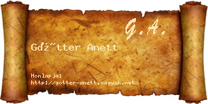 Götter Anett névjegykártya